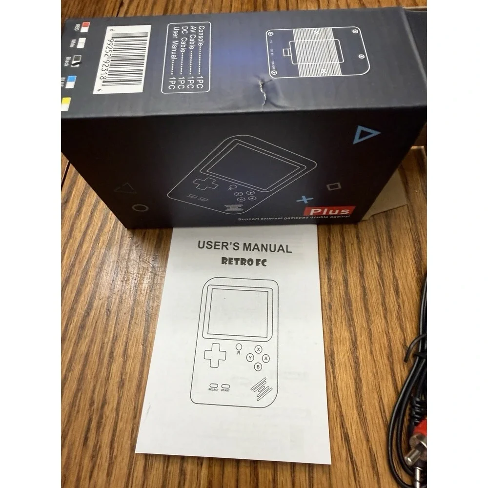 Retro FC Plus Portable Handheld Game Console Backlit Rechargeable TV Play Black